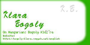 klara bogoly business card